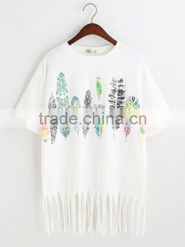 Women Clothes Fashion Printed T-shirt 100%Cotton T-shirt