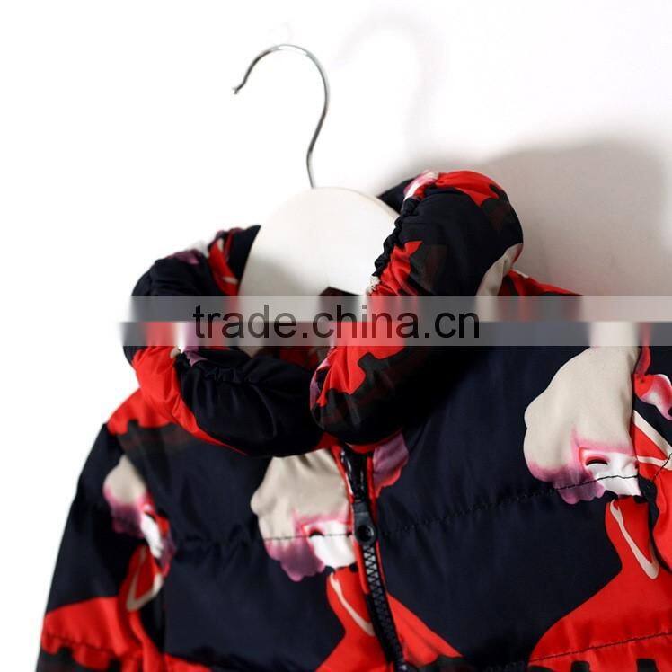 OEM new style fashion ultralight girl printing waterproof duck down feather jacket