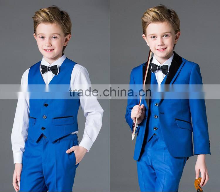 ELPA designer 3 piece fashion formal blue flower kids boys slim fit suit