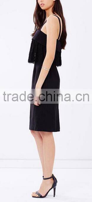 Runwaylover EY2200D New Design 2017 Ladies Fashion Lace Tassel Casual Dress