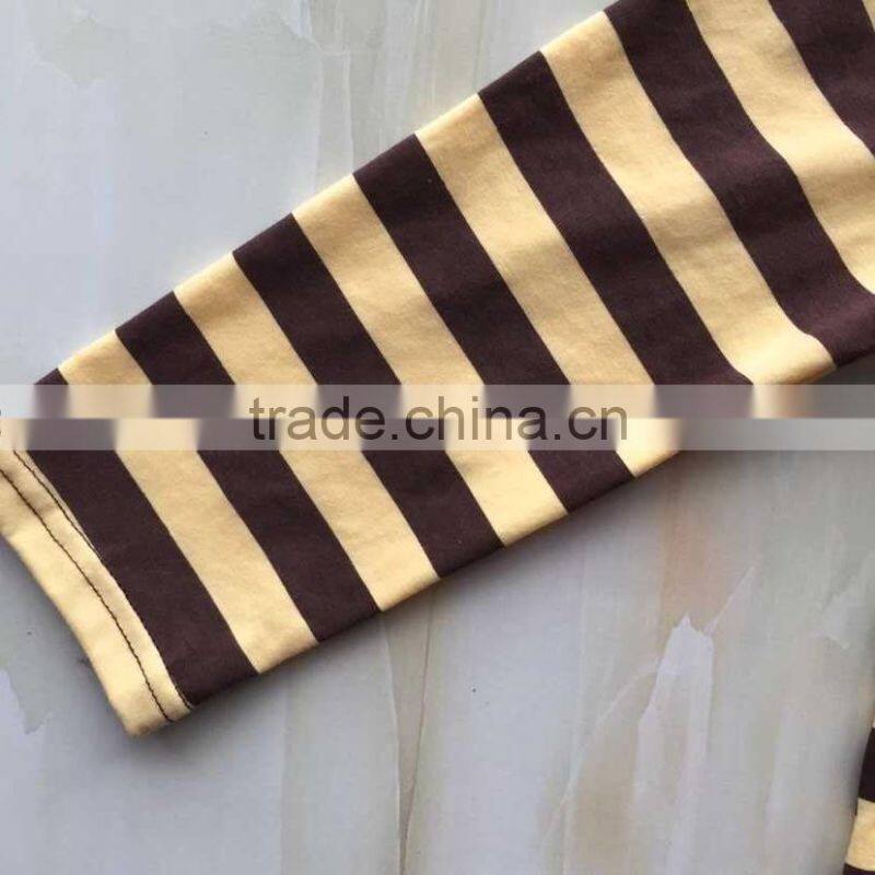 2015 baby long sleeve stripe top with bib and green ruffle skirt new style YW-148