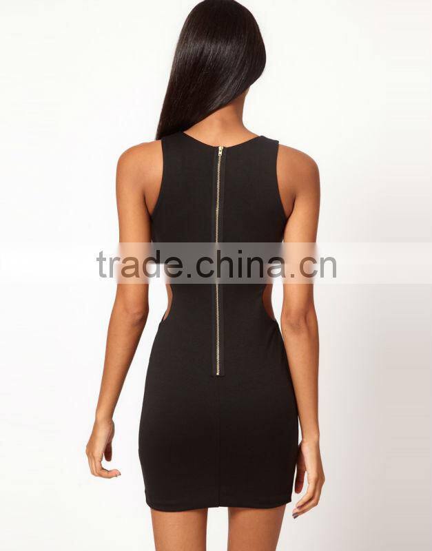 Exclusive Body-Conscious Dress With Cut Out Sides And Bar Detail
