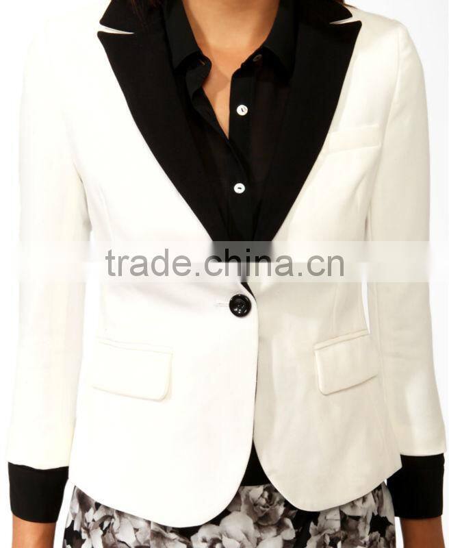 Women's Contrast Lapel Blazer