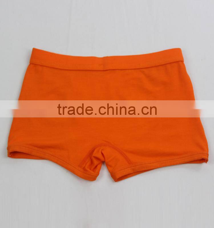 100% cotton cute orange silk underwear kids with customer's logo