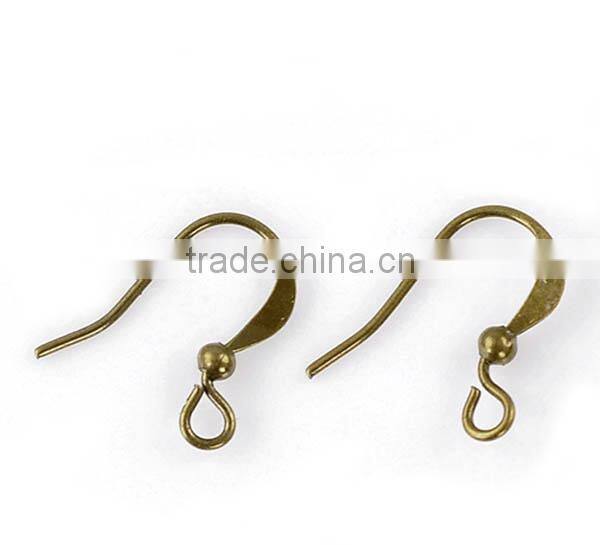 Ear Wire Hooks Antique Bronze 16x12mm,250 Pairs