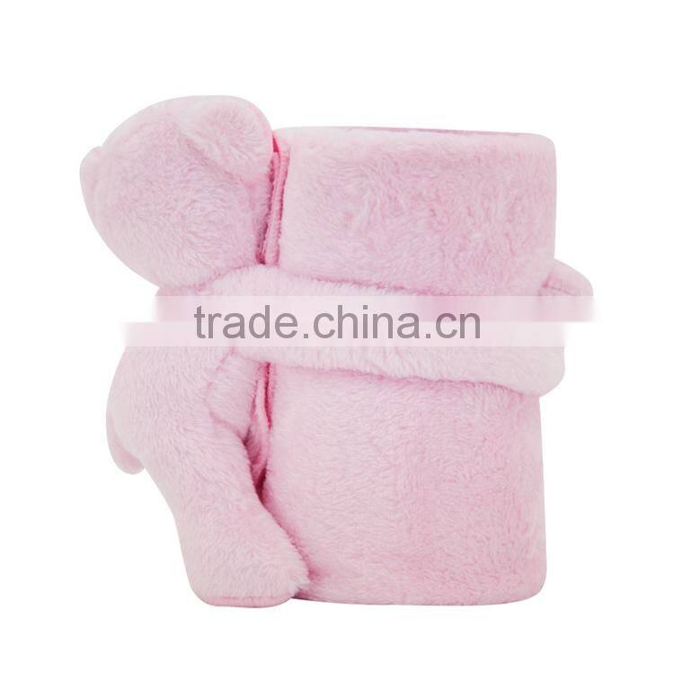 Cartoon Animal Air Conditioner Fleece Flannel Baby Milestone Blanket