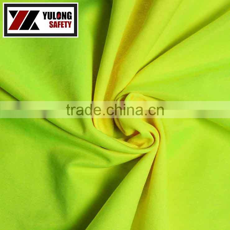 EN11612 EN20471 Fluorescent Yellow Flame Retardant Fabric For Warning Clothing