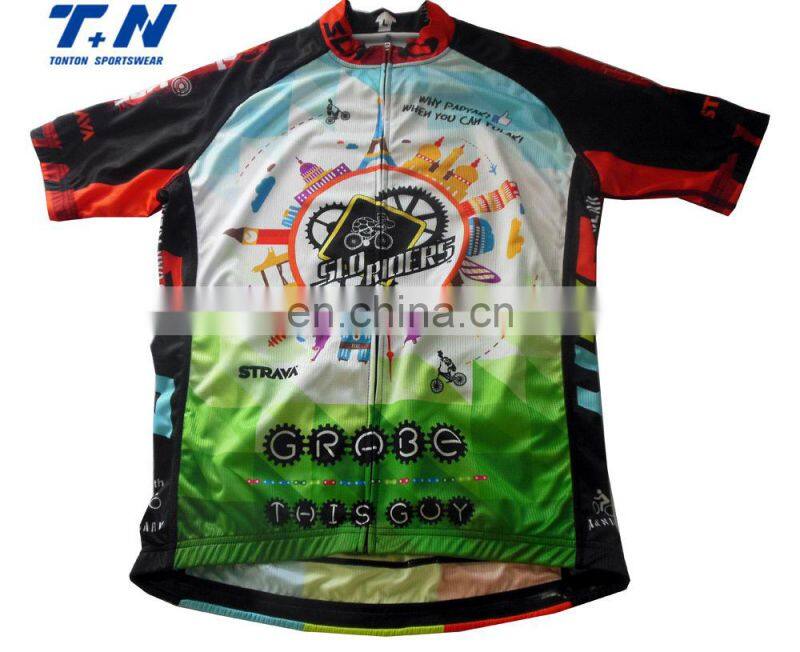 wholsale sublimation printing custom quick dry cycling jersey
