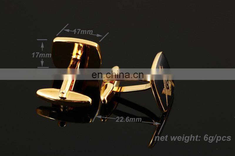 Customer's design printed resin cufflinks gold plated enamel jewelry high quality cufflinks free shipping