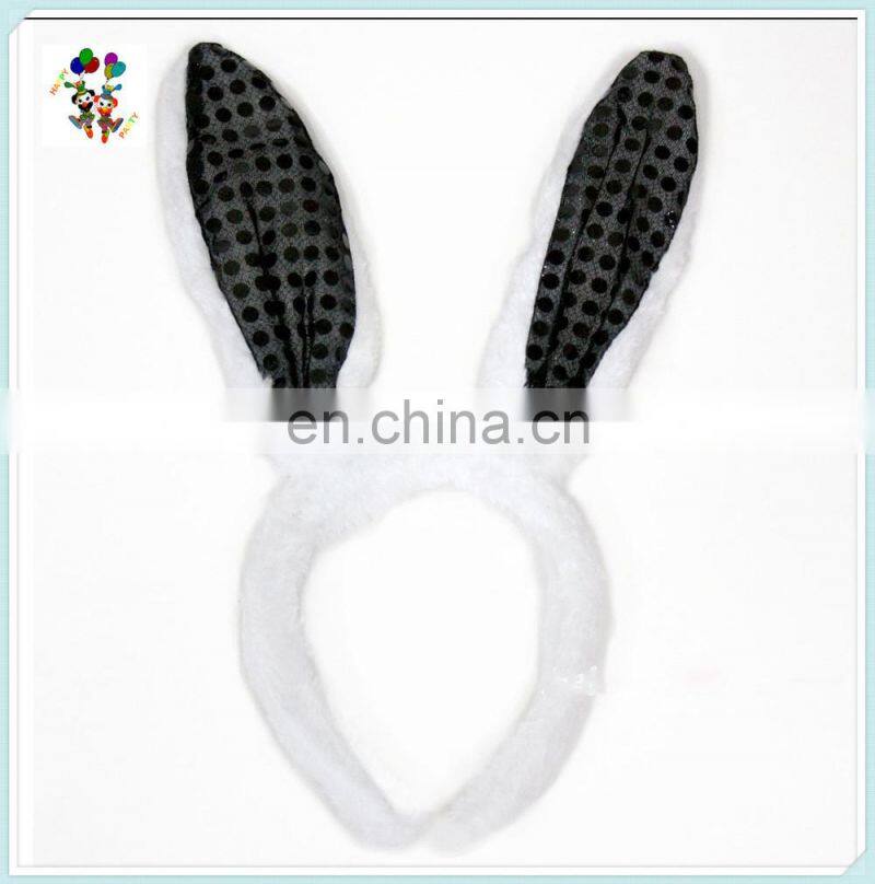 Easter White Fur Sparkle Bling Rabbit Bunny Ear Party Headbands HPC-0702
