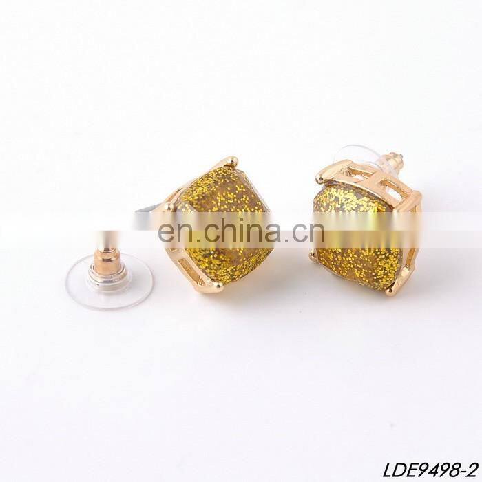 Star and moon studs square jakets earring