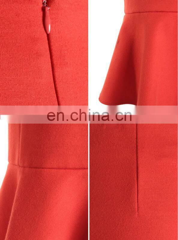 Ladies elegant autumn plain color OL flounce sexy galleries girls mini skirt mini dress