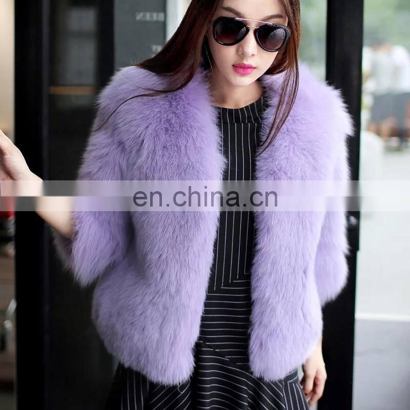 2016 Colorfur Genuine Fox Fur Coat Short Style Winter Coat Fashion