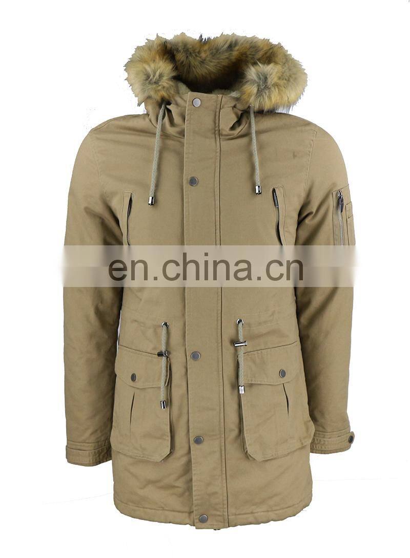high quality cotton parka with Detachable hood mens parka jacket