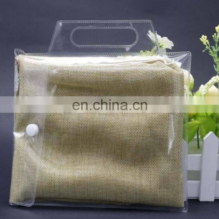 Cheap wholesale transparent pvc cloth bag with custom handing plastic packing clear cosmetic pvc bag