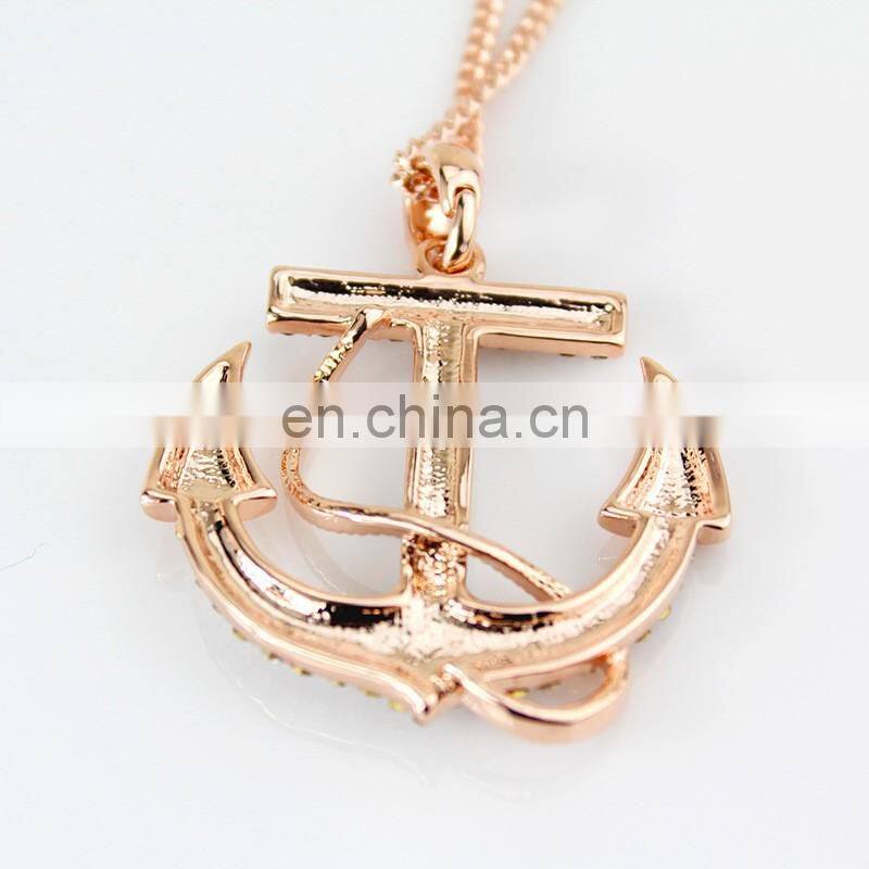 Fashion Design Boat Anchor Navy Necklace Double Sweater Chain