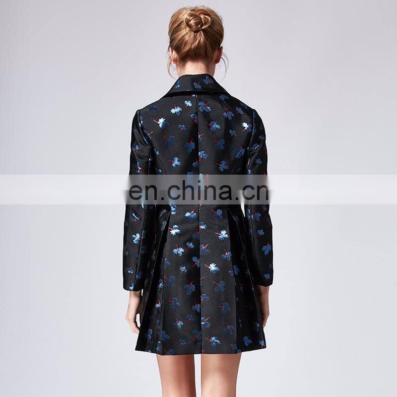 nuevos productos 2017 delicate fashion long design twill fabric ladies trench duffle coat woman