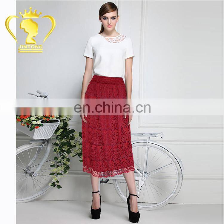 Wholesale summer hot selling women lace long skirts