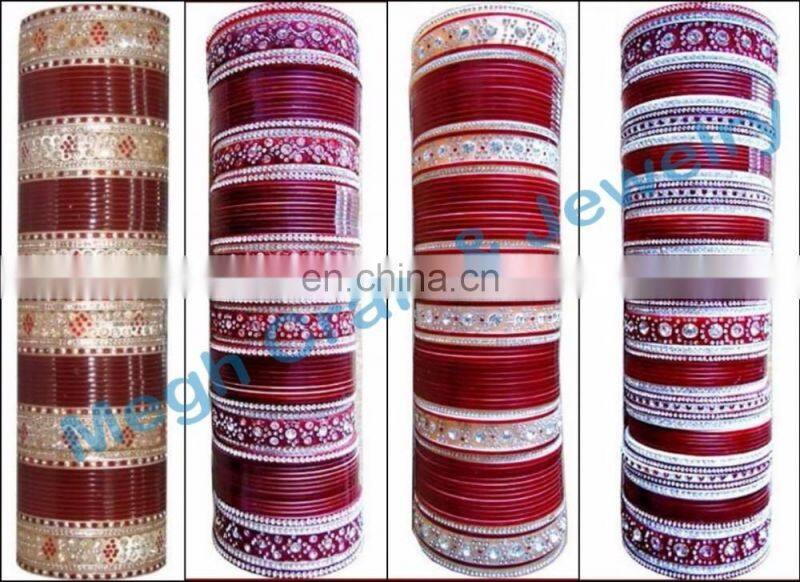Indian wedding wear metal bangles - Bollywood style metal kangan - Traditional metal bangle churi