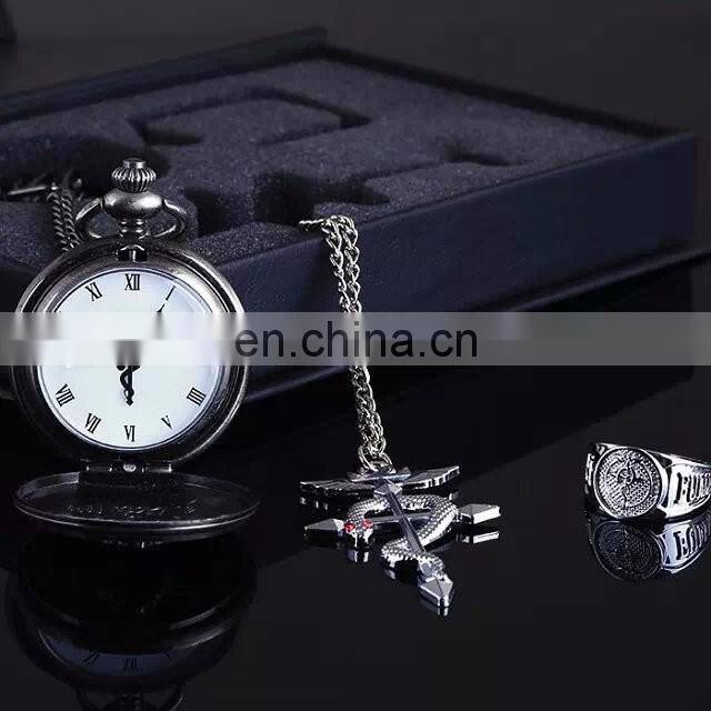 Game Fullmetal Alchemist Classic Pocketwatch Necklace Rings Antique Pocket Watches Quartz Pocket Watch