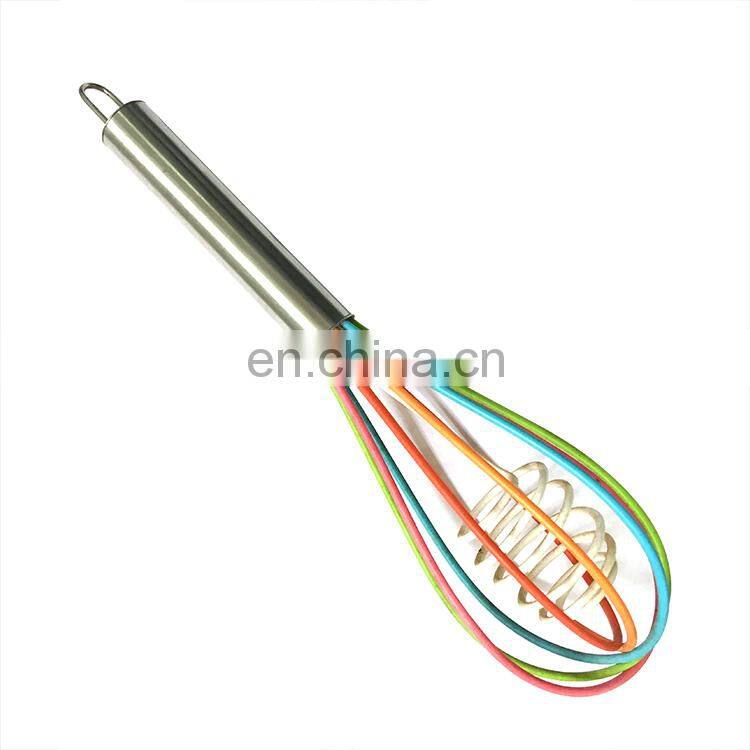 Professional Manual Silicone Egg Beater with Stainless Steel Handle