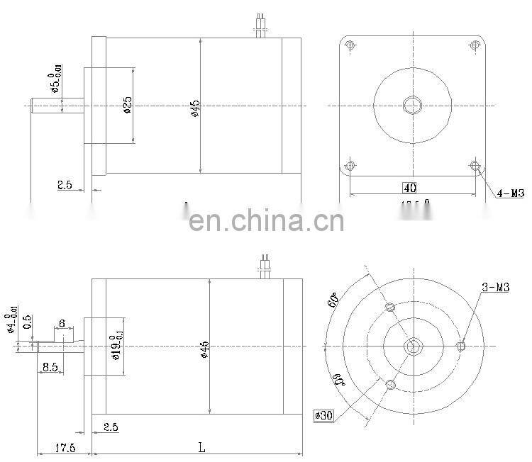 OD 45 mm 24v high speed permanent magnet electric dc motor 1500 rpm 2500 rpm BMM365