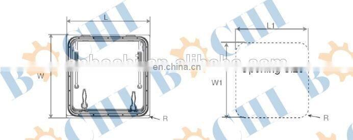 Yacht Rectangular Aluminum Hatch
