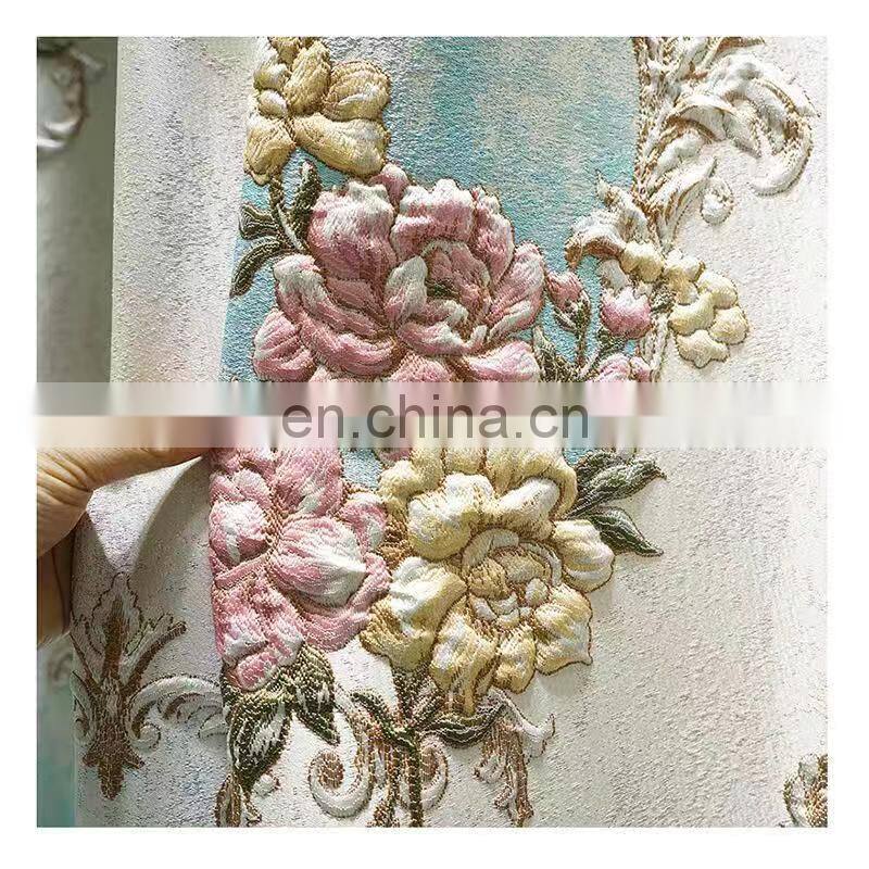 Fancy ready made embossed blackout window curtain for the living room hotel