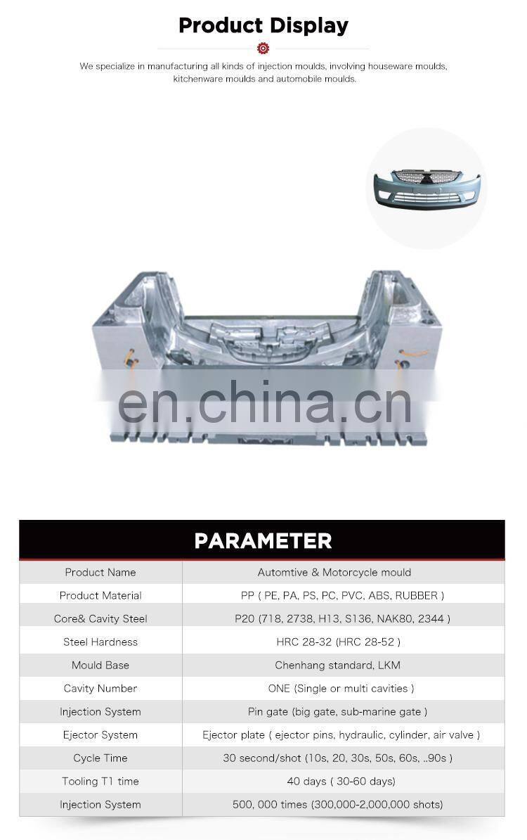 Custom injection machine plastic car side bumper molding