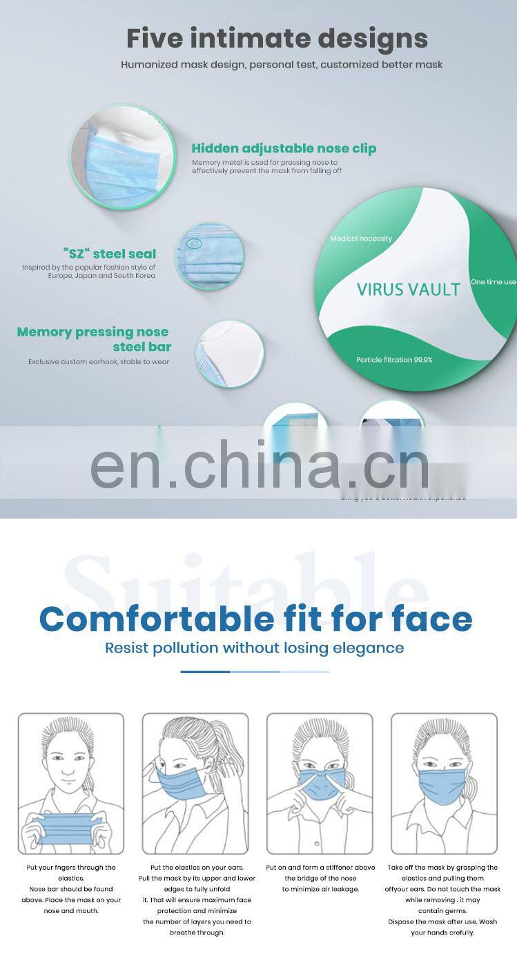 Custom 3ply Disposable face shield mask
