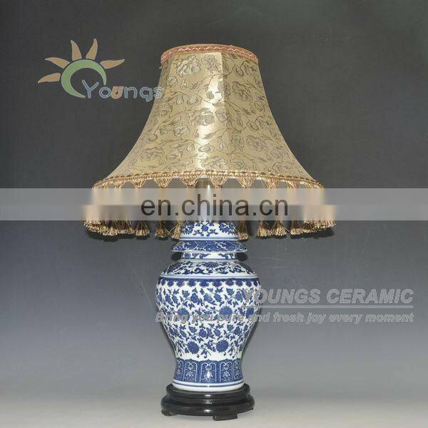 Chinese traditional blue white ceramic ginger jar table lamps for living room