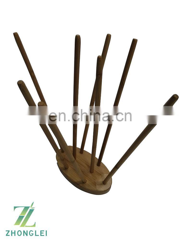 Bamboo wood storage plastic bag drying rack bamboo drying rack