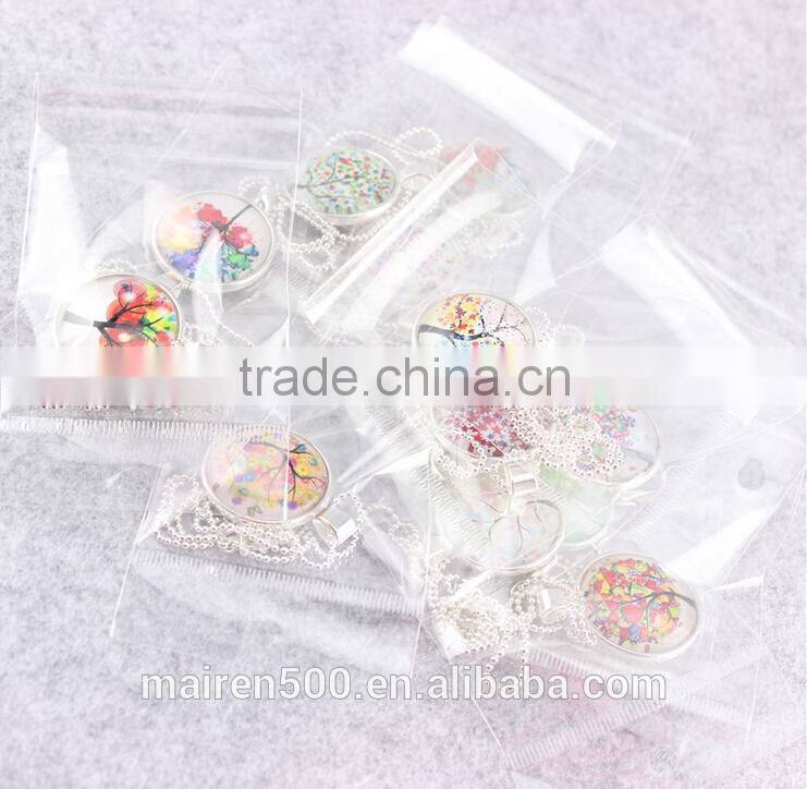 (tree) Time gemstone cabochon charm pendant necklace