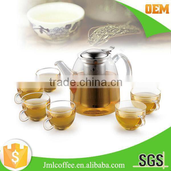 grace tea ware sets, Borosilicate Glass tea pot,tea cup sets