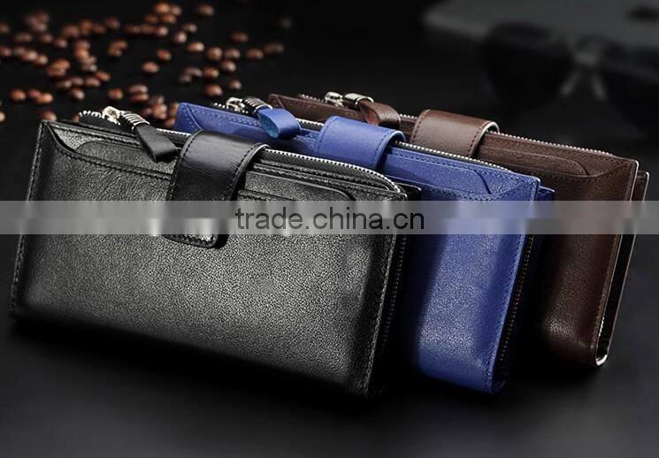 high capacity genuine leather men's wallet with many card slots, wholsale rfd leather wallet for men