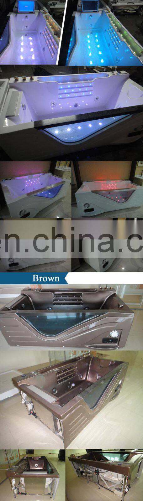 Double apron bathtub,l shaped shower bath,2 person jetted tub shower combo