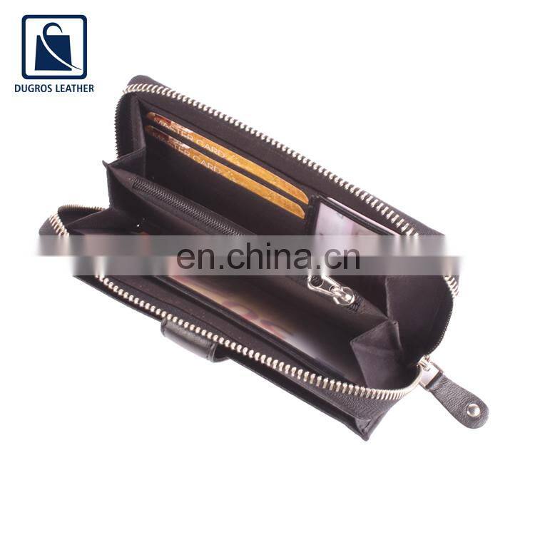 Nickle Fitting Fashion Style Polyester Lining Material Luxury Genuine Leather Women Wallet from Indian Manufacturer