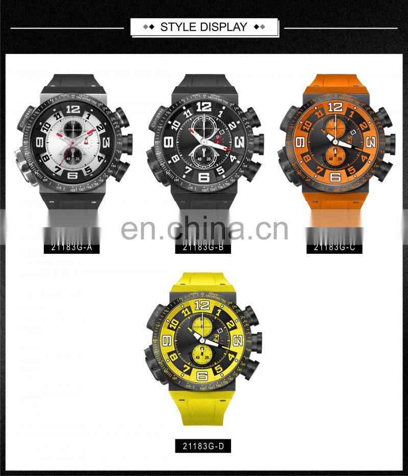 Wholesale custom stainless steel crystal glass compass male dual time men twins quartz watch