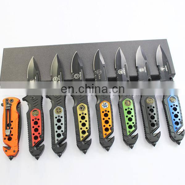8" Hot Seller Stainless Steel Half Serrated Blade with Aluminum Handle Folding Military Pocket Knife