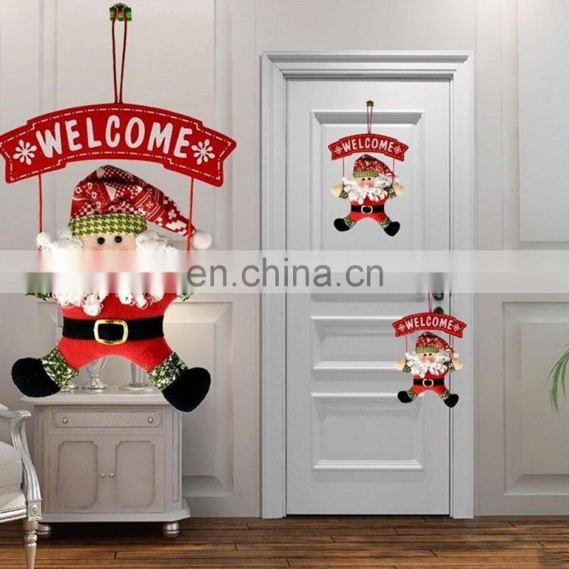 Merry Christmas Cute Santa Claus Snowman Door Hanging Christmas Tree Home Decor Ornaments Xmas Gift New Year Decoration