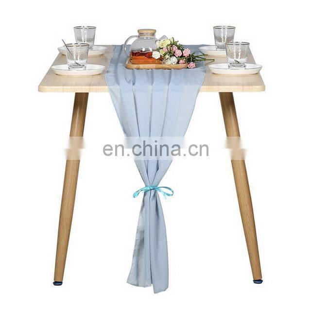 Amazon Best Seller Romantic Wedding Gauze 100D Chiffon Table Runner In Different Colors