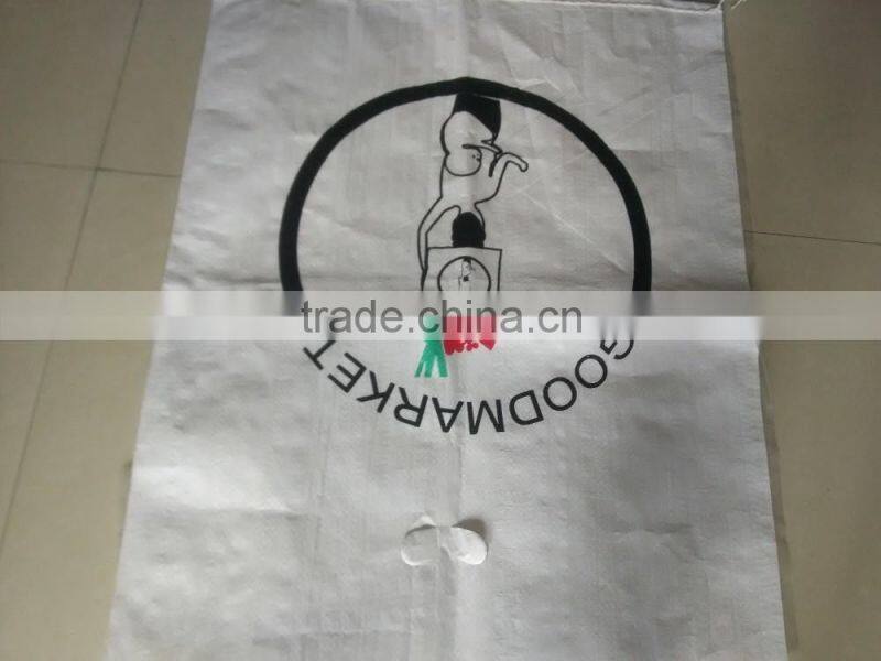 pp woven sack shopping packaging sack top with handle punch hole