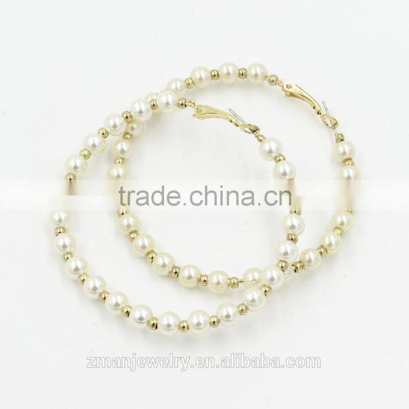 2015 New Gold Plated Circle Earring,Drop Earring Fashion Pearl Earring