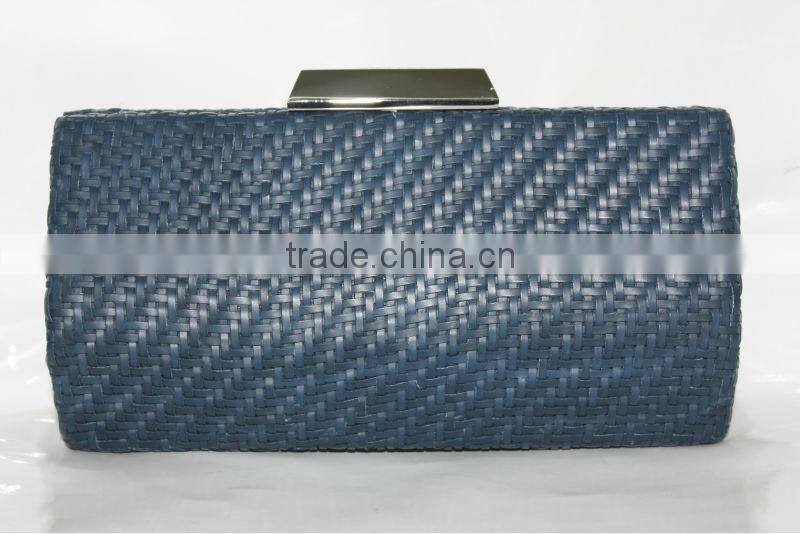 2014 New arrival fashion weave lady handbag clutch bag crystal bag