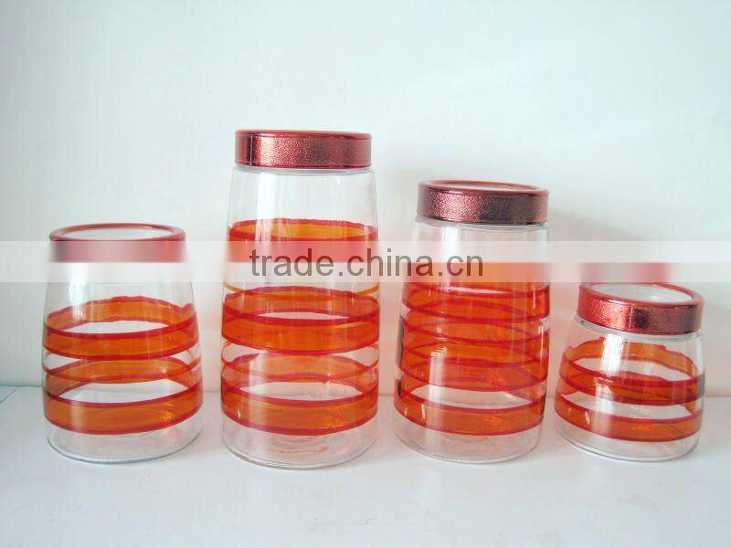 hand drawing glass cookie jar