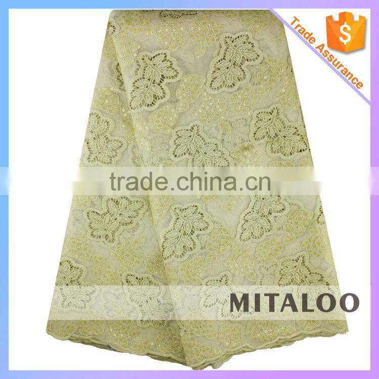 Mitaloo MOG0201 New Double Organza Lace Embroidered Fabric With Sequins