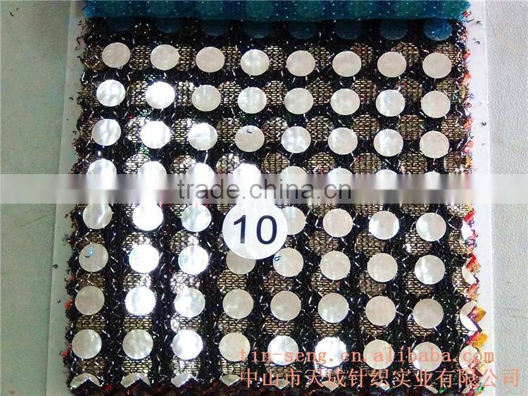 American knit with 6mm spangle polka dot mesh fabric