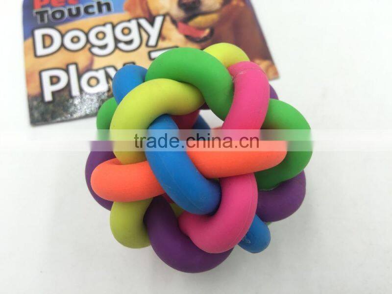 Colorful circle chew dog toy,soft rubber dog toy,Multipet Nobbly Wobbly Ball Large Dog Toy