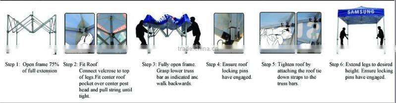 10x10 custom printing cannopy 3 x 3 folding promotional display tent