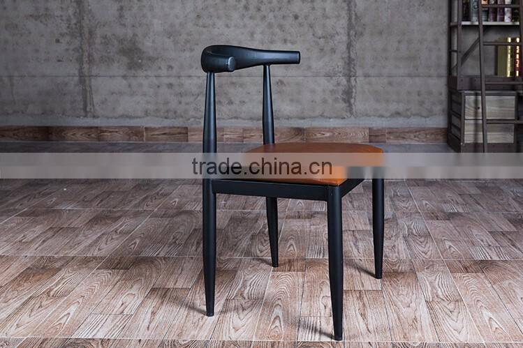 Simple Fashion Leisure American Country Vintage Wrought Iron Home Wooden Restaurant Chair